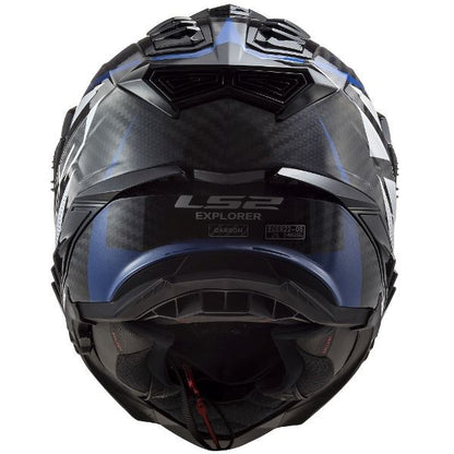 LS2 MX701 Explorer Carbon Focus Gloss Blue White Red - Helmet