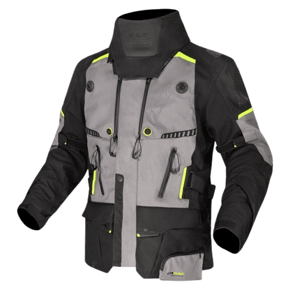 LS2 Apollo Riding Jacket Black Dark Grey H-v Yellow CE CLASS AAA CERTIFIED