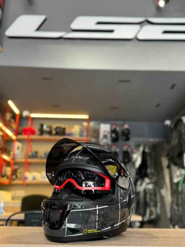 ls2 ff320 l full face helmet black l LS2 FF320 Stream II Worldmap 7C Black