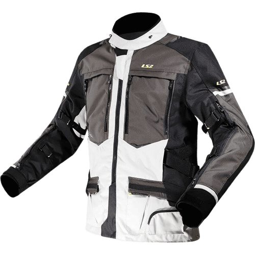 LS2 Norway Riding Jacket Black Grey Yellow (CE Class AA Certified)