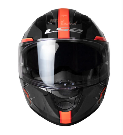 LS2 Stream Evo M Size Helmet Glossy Zuko Black Hi Viz Orange-FF320