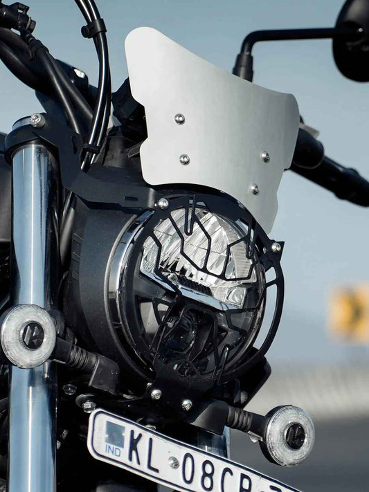Legundary Custom Hero Mavrick 440 Zephyr Metal Visor With Number Plate Stay - VIS15396
