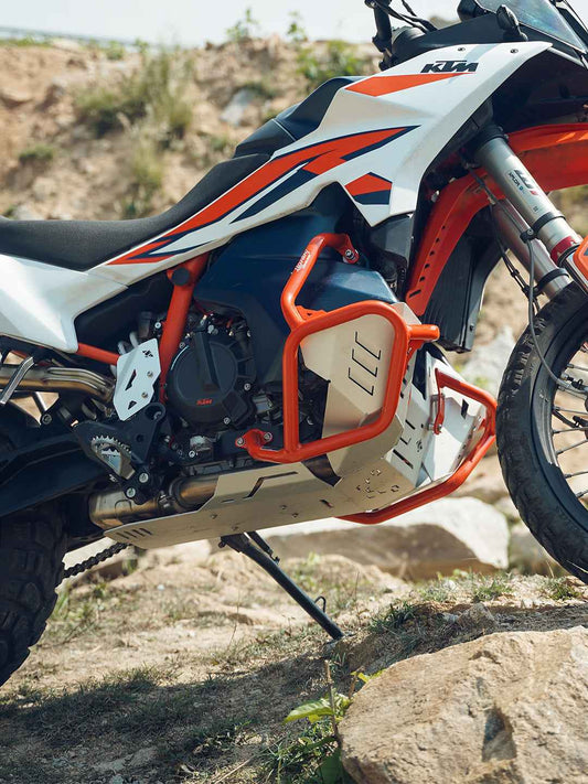 Legundary Custom KTM ADV 890 Vambrace Bash Plate Silver - ENG20584