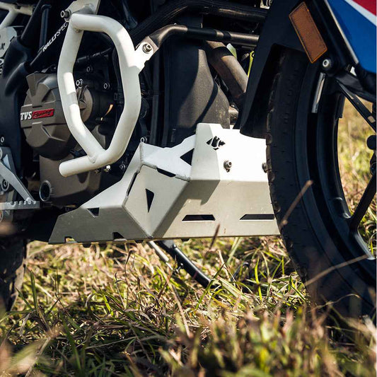 Legundary Custom TVS Apache RTX 300 Vambrace Bashplate Silver - ENG25818