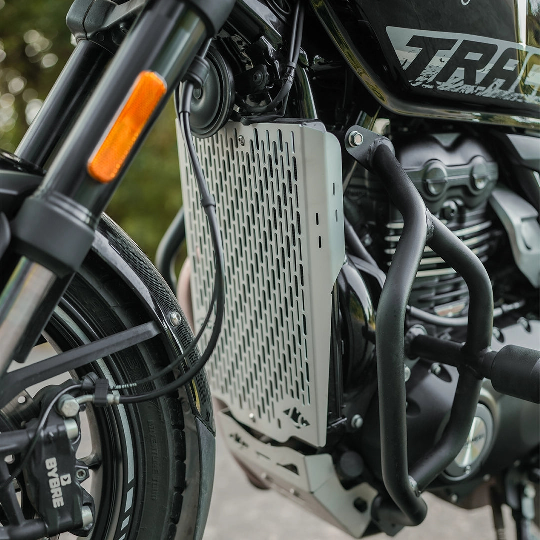 Legundary Custom Triumph Tracker 400 Vector Radiator Grill Silver - RAG24032