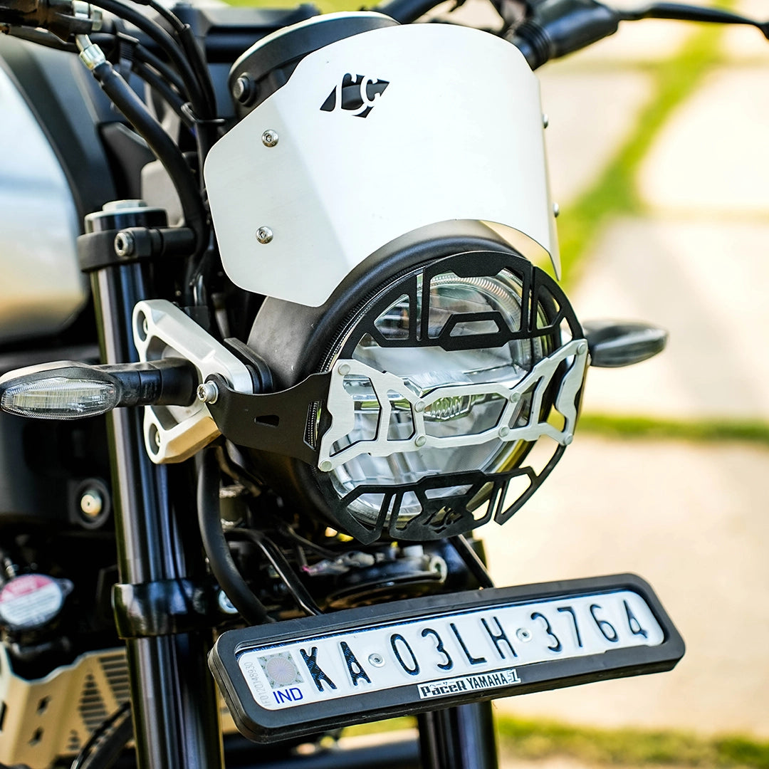 Legundary Custom Yamaha XSR 155 Cosmic Headlight Grill Black Silver - GRG26257