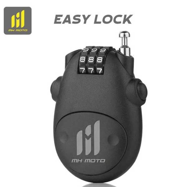 MH Moto Easy lock (Anti-theft Password Wheel Helmet Coded Lock-Silver