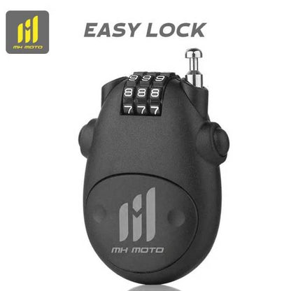 MH Moto Easy lock (Anti-theft Password Wheel Helmet Coded Lock-Silver