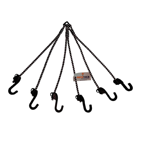MOTOTECH - Reflective Hexapod Bungee Tie-down System - 32" / 80cms - Black - Riders Junction