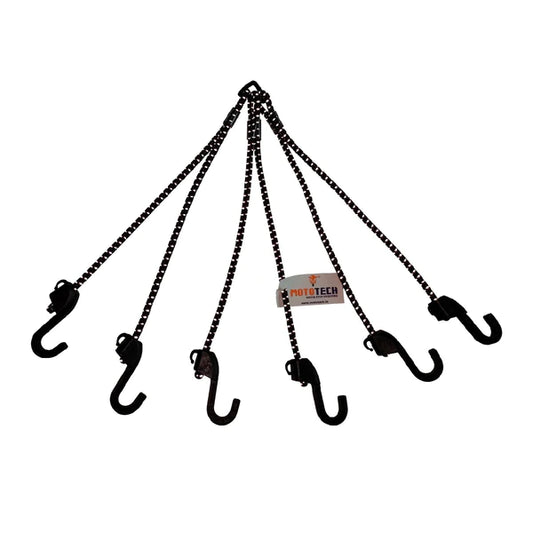 MOTOTECH - Reflective Hexapod Bungee Tie-down System - 32" / 80cms - Black - Riders Junction