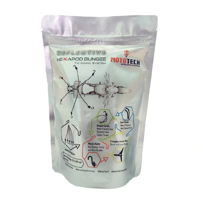 MOTOTECH - Reflective Hexapod Bungee Tie-down System - 32" / 80cms - Black