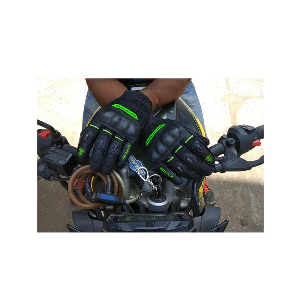 MOTOTECH Urbane Carbon Gloves - Black + Green
