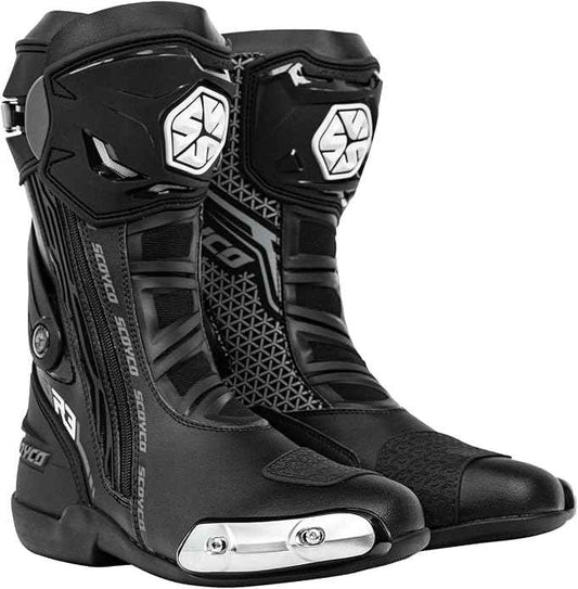 Scoyco Racing Riding Boots - MR003-2 - Black Grey