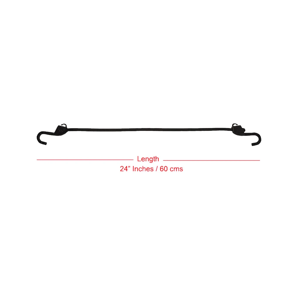 Grappler Bungee Tie-Down - 24 inches - Black - 8mm - Pack of 2