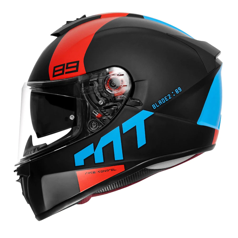 MT Blade 2SV 89 Matt Red and Blue Motorcycle Helmet