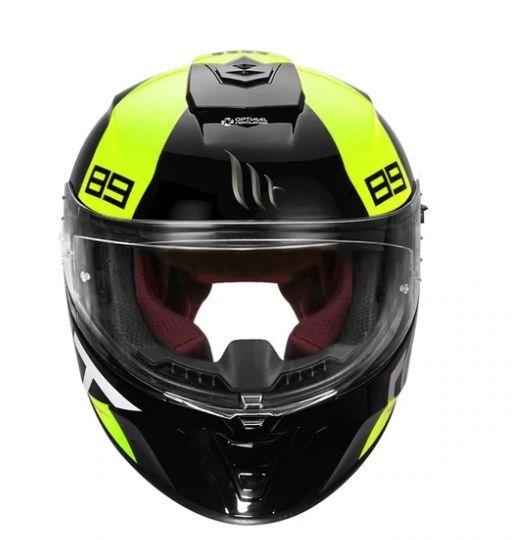 MT Blade 2SV 89 Motorcycle Helmet Flourescent Yellow Matt