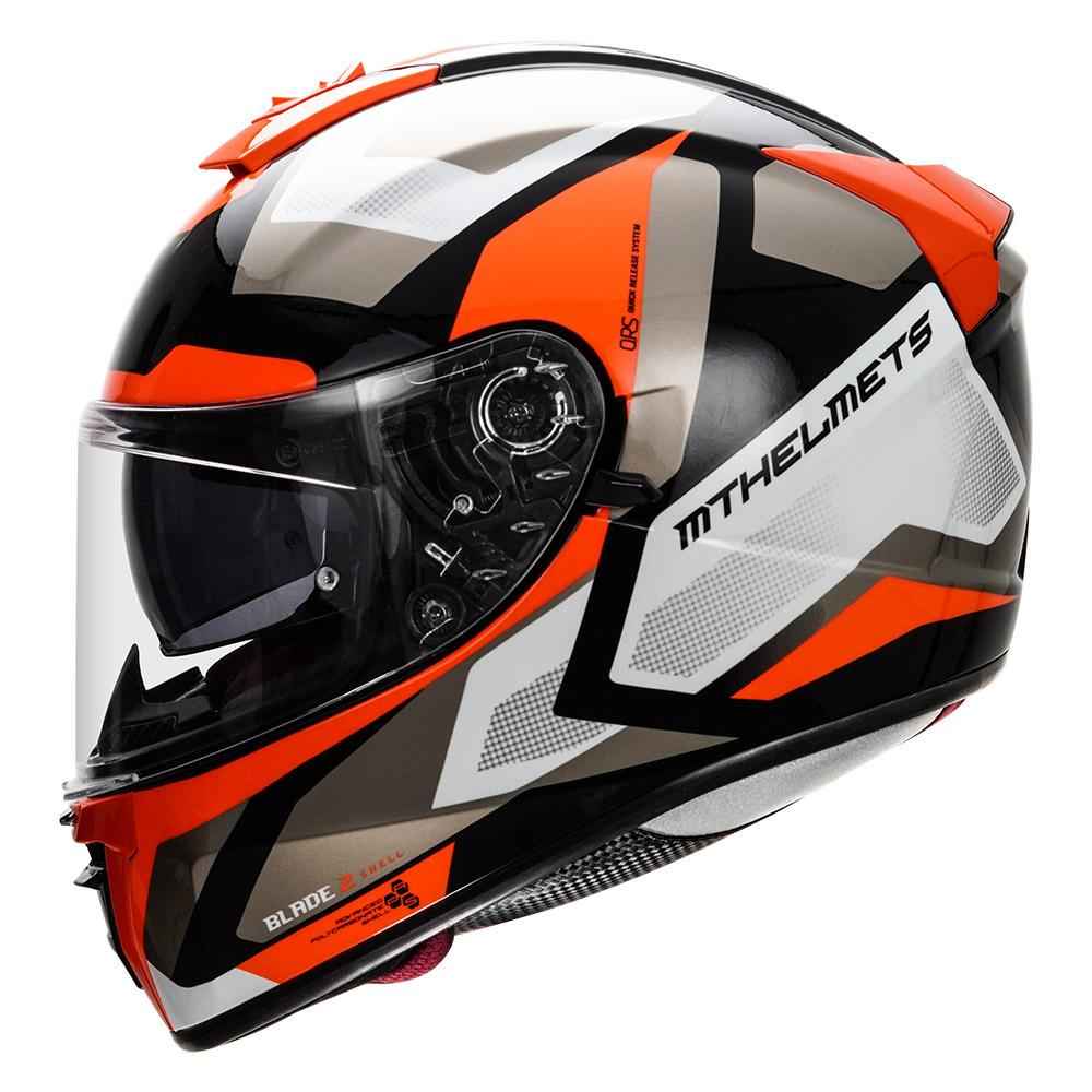 MT Blade 2SV Finish Line Motorcycle Helmet Fluorescent Red