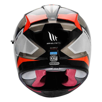 MT Blade 2SV Finish Line Motorcycle Helmet Fluorescent Red