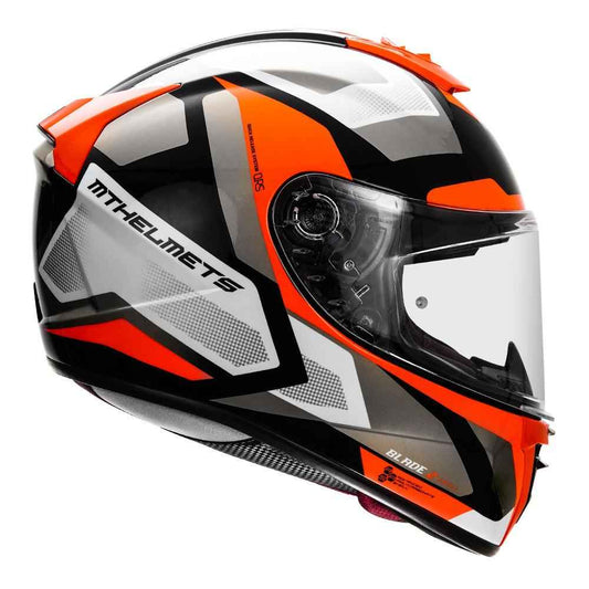 MT Blade 2SV Finish Line Motorcycle Helmet Fluorescent Red