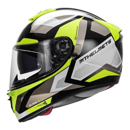 MT Blade 2SV Finish Line Motorcycle Helmet Fluorescent Yellow