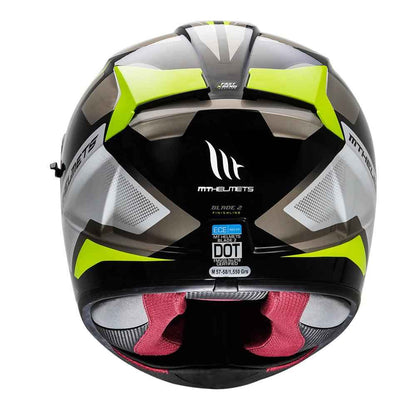 MT Blade 2SV Finish Line Motorcycle Helmet Fluorescent Yellow