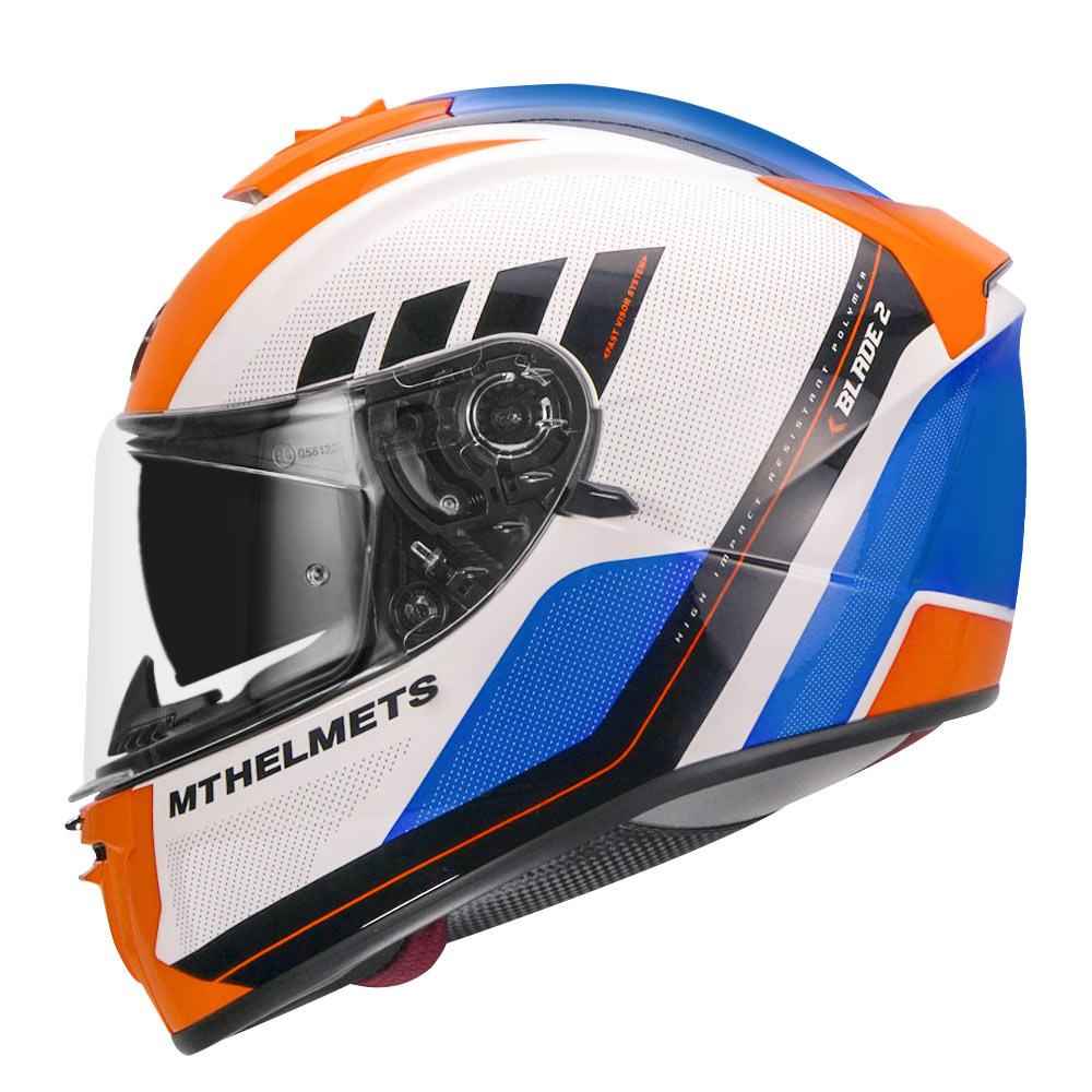 MT Blade 2SV Plus Motorcycle Helmet Gloss Fluorescent Orange - Riders Junction