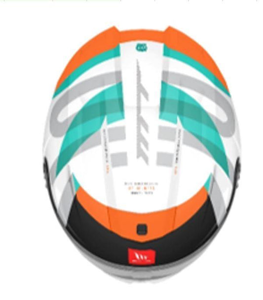 MT Helmet Hummer B Tubex Gloss White Orange Green A4