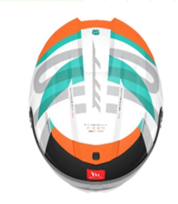 MT Helmet Hummer B Tubex Gloss White Orange Green A4