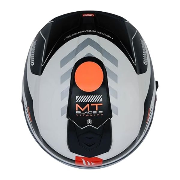 MT Helmets Blade 2 SV Vitality A4 Gloss White Black Orange