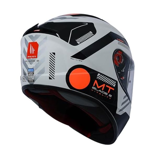MT Helmets Blade 2 SV Vitality A4 Gloss White Black Orange