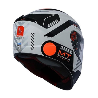 MT Helmets Blade 2 SV Vitality A4 Gloss White Black Orange