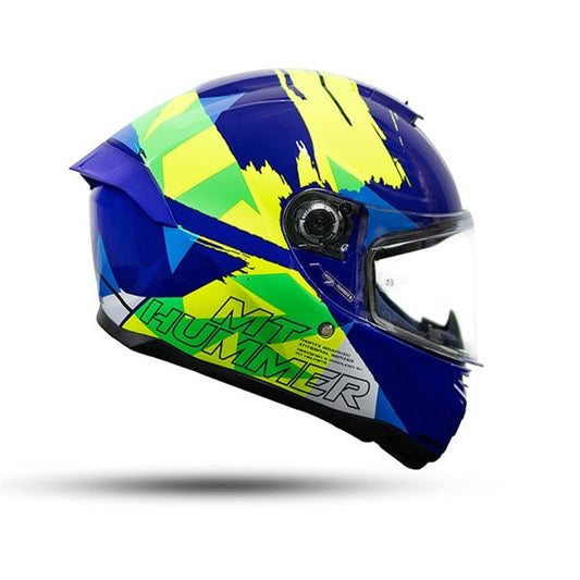 MT Helmets Hummer S Monti C17 Matt Blue Neon Yellow