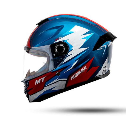 MT Helmets Hummer S Shine C7 Matt White Blue Red