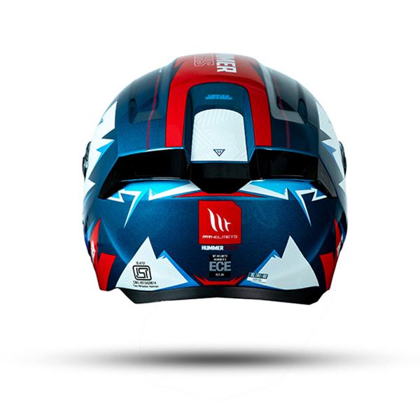 MT Helmets Hummer S Shine C7 Gloss White Blue Red