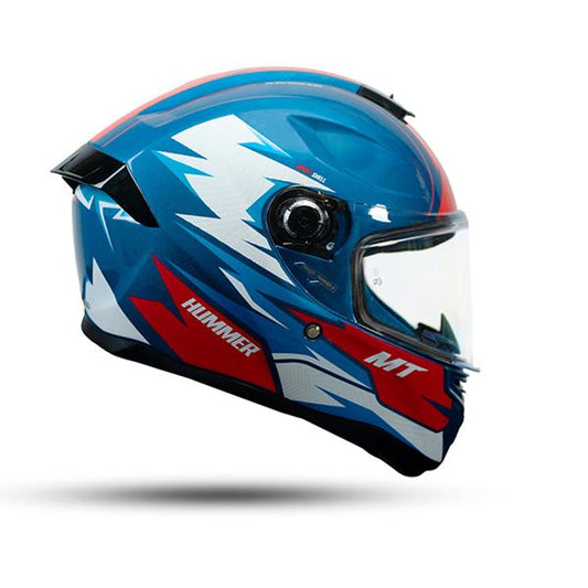 MT Helmets Hummer S Shine C7 Gloss White Blue Red