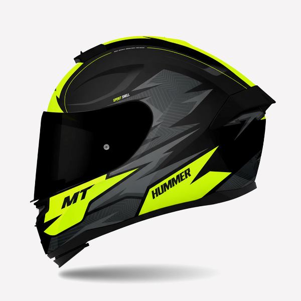 MT Helmets Hummer Shine B3 Fluor Matt Black Gery Neon