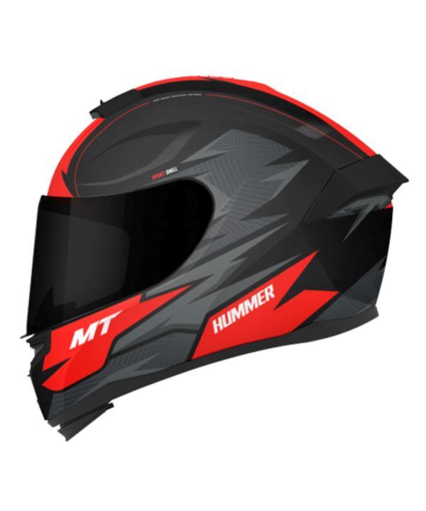MT Helmets Hummer Shine B5 Matt Black Red