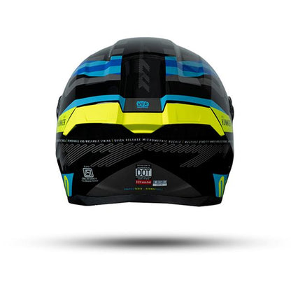 MT Helmets Hummer Tubex B3 Gloss Black Blue Yellow