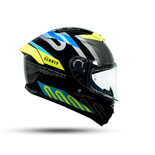 MT Helmets Hummer Tubex B3 Matt Black Blue Yellow