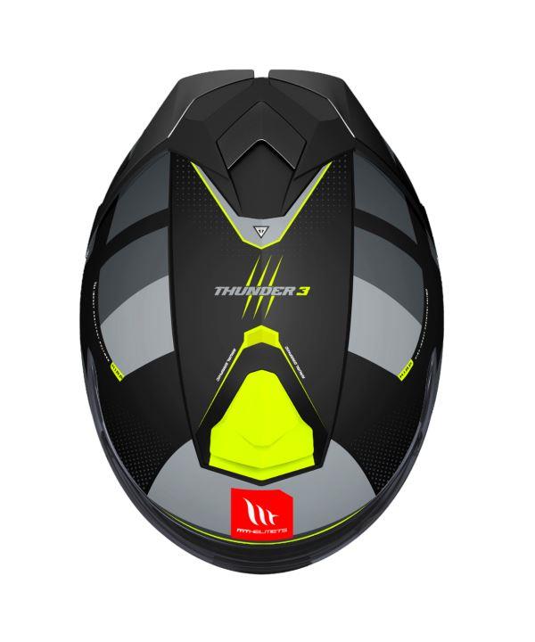 MT Helmets Thunder 3 SV Pro Arual B13 Helmet Gloss Grey Hiviz Yellow