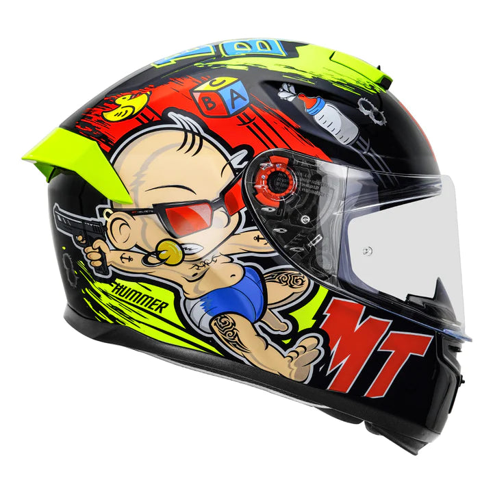 MT Hummer Baby Bang Helmet Matt Fluorescent Yellow