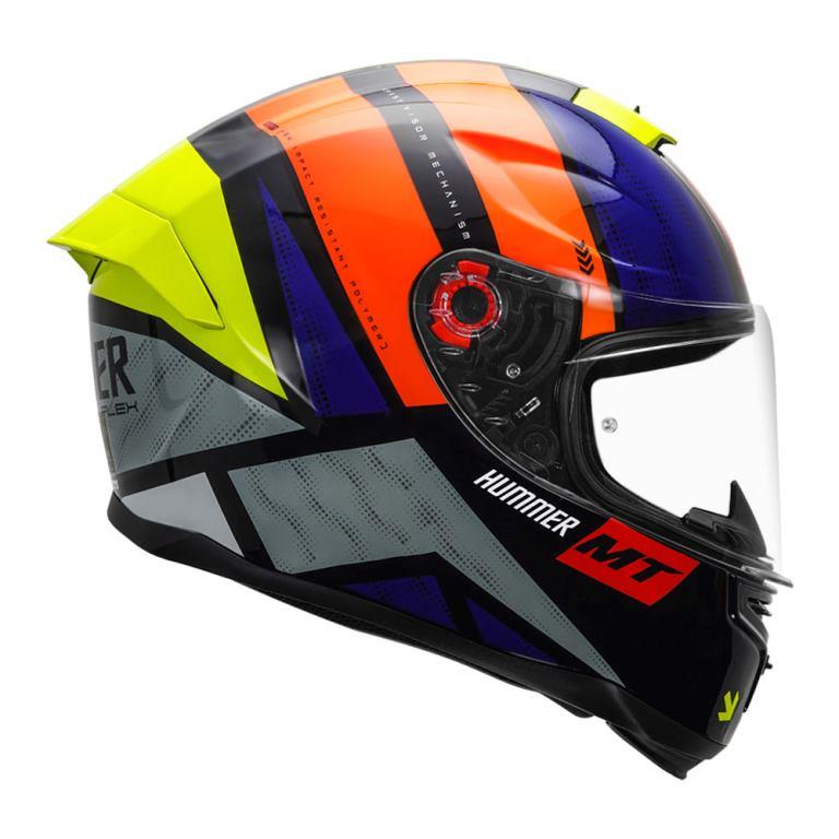 MT Hummer Flex Gloss Fluro Yellow Helmet