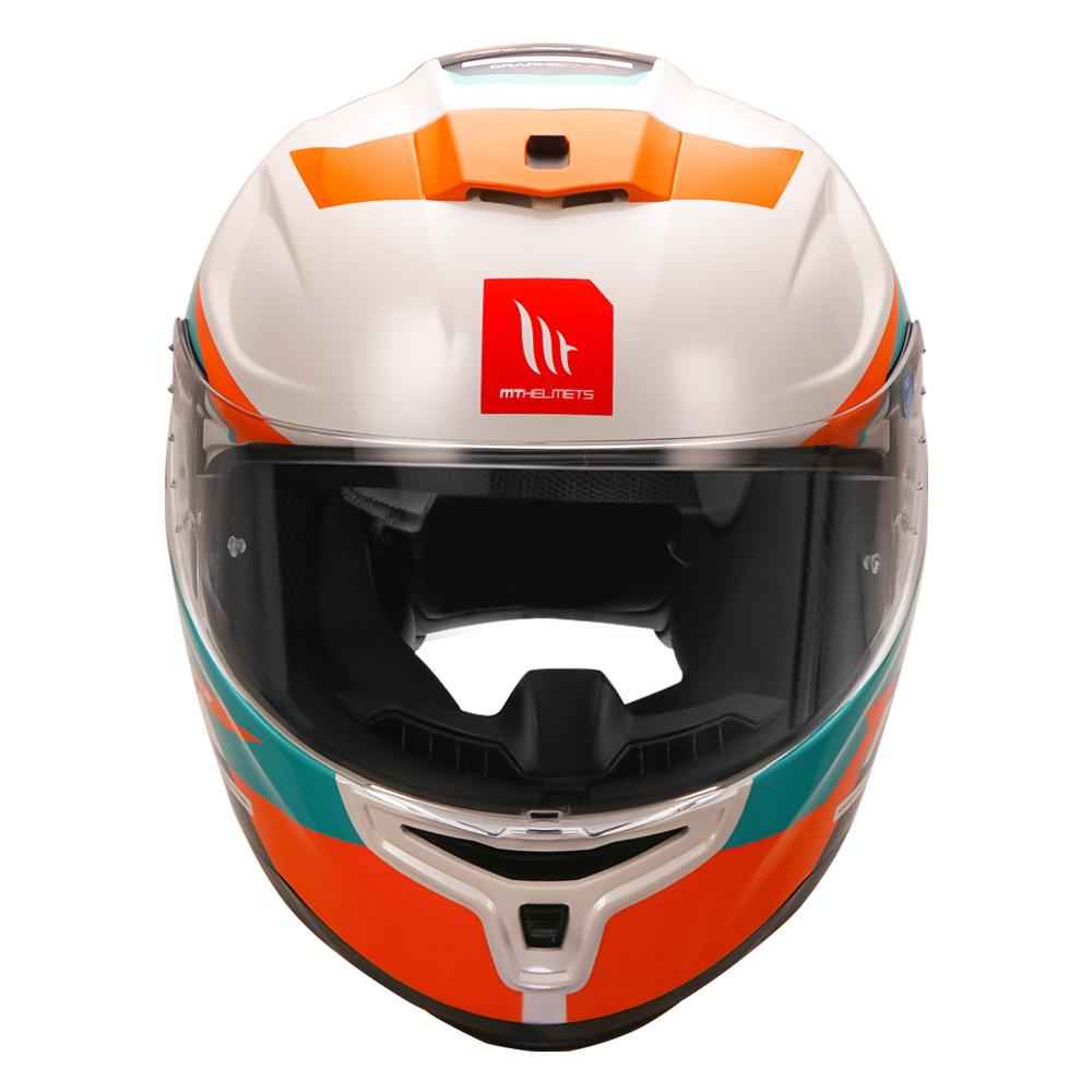 MT Helmet Hummer Quo White Orange Helmet