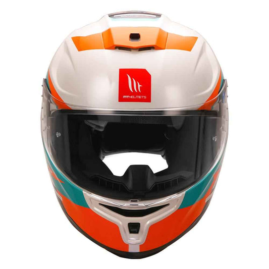 MT Helmet Hummer Quo White Orange Helmet