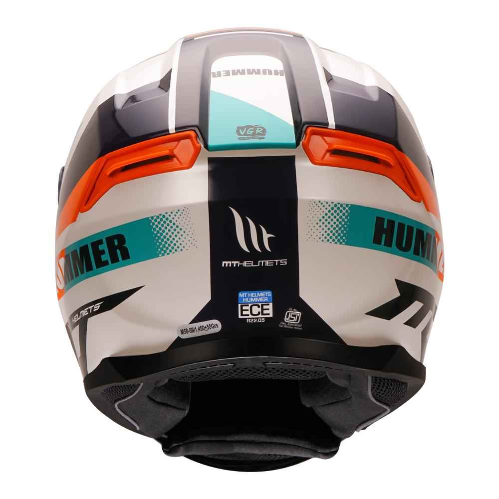 MT Helmet Hummer Quo White Orange Helmet