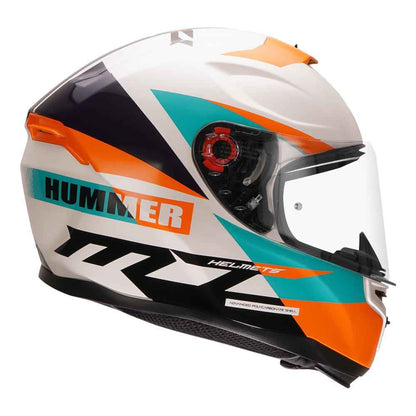 MT Helmet Hummer Quo White Orange Helmet