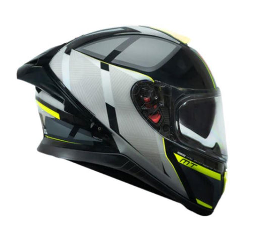 MT Thunder 3 SV Spoiler Nova B62 Matt Black Grey Neon Yellow Helmet