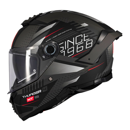 MT - Thunder 4 SV Luminence D1 Gloss Black Grey Riding Helmet