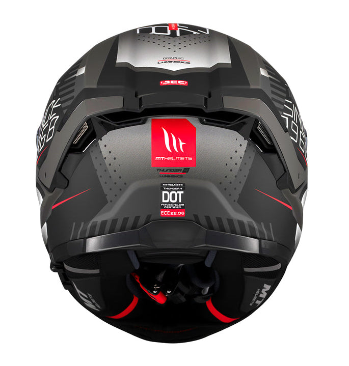 MT - Thunder 4 SV Luminence D1 Gloss Black Grey Riding Helmet
