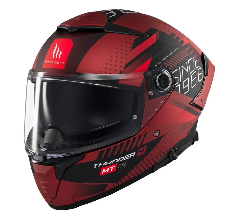 MT - Thunder 4 SV Luminence D5 Gloss Red Black Riding Helmet